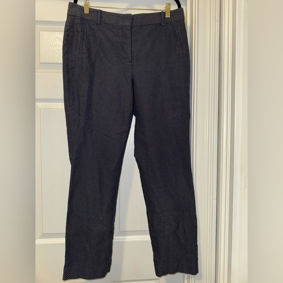 Talbots Navy and White Dotted Straight Leg Pants - Picture 1 of 7